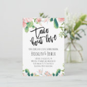 ラブカップルシャワーのサボテンピンクタコ 招待状 (スタンド正面)