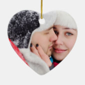 ラブカップルパーソナライズされたズブルゴーニュ写真オーナメント セラミックオーナメント (裏面)