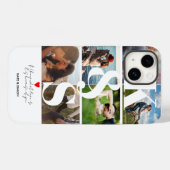 ラブカップルフォトコラージモノグラムパーソナライズされた Case-Mate iPhoneケース (裏面 (横))