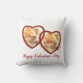 ラブカップルモダンデュアルハートハッピーバレンタインデー クッション