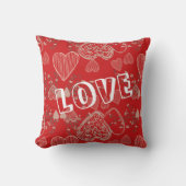 ラブカップル写真ハート モダン パーソナライズされた クッション (正面)