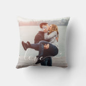 ラブカップル写真手書きスクリプトパーソナライズされた クッション (裏面)