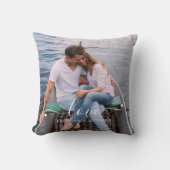 ラブカップル写真手書きスクリプトパーソナライズされた クッション (正面)