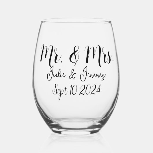 ラブカップル赤いハートテーマ ステムなしワイングラス (正面)