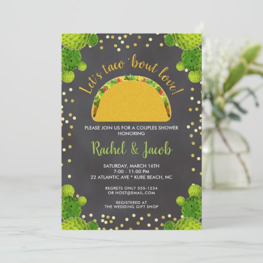ラブカップル ウェディングシャワー フィエスタ タコについて 招待状 (スタンド正面)