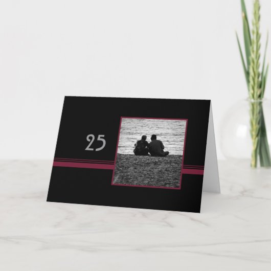 ラブカップル 25周年 結婚記念日 カード (正面)