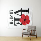 ラブカパアハワイレッドハイビスカス タペストリー (インサイチュ(横))