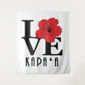 ラブカパアハワイレッドハイビスカス タペストリー (正面)