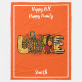 ラブカボチャ秋カスタマイズの文字とカラー フリースブランケット (正面)