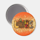 ラブカボチャ秋カスタマイズの文字とカラー マグネット (正面/裏面)