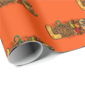 ラブカボチャ秋カスタマイズの文字とカラー ラッピングペーパー (ロールコーナー)