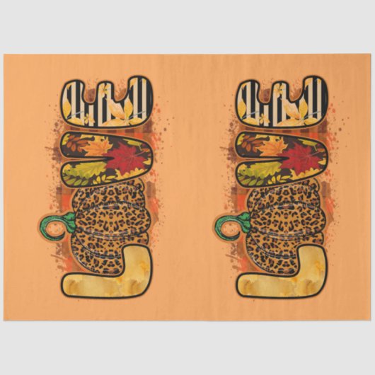 ラブカボチャ秋カスタマイズ色ティッシュペーパー 薄葉紙 (正面)