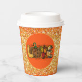 ラブカボチャ秋カスタマイズ色 紙コップ (正面)