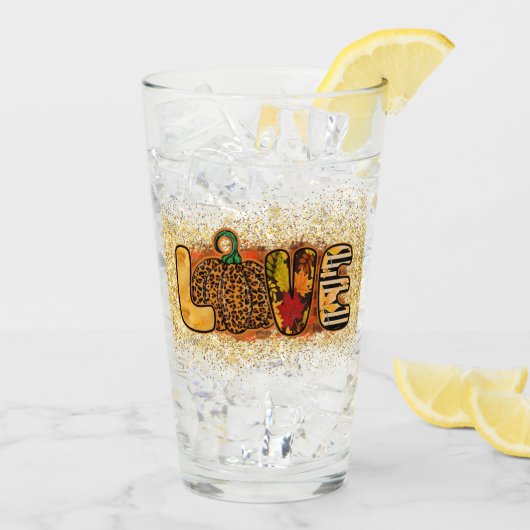 ラブカボチャ秋カスタマイズ タンブラーグラス (アイス裏面)