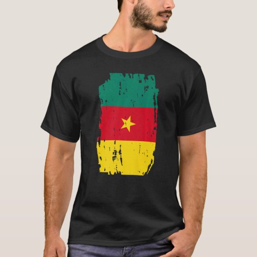 ラブカメルーンヴィンテージカメルーン国旗 Tシャツ (正面)
