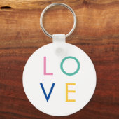 ラブカラフルバレンタインタイポグラフィ キーホルダー (正面)