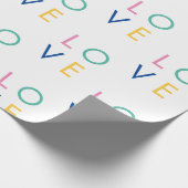 ラブカラフルバレンタインタイポグラフィ ラッピングペーパー (角)