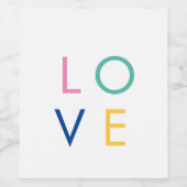 ラブカラフルバレンタインタイポグラフィ ワインラベル (シングルラベル)