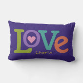 ラブカラフル名前をカスタムする装飾用クッション ランバークッション (裏面)
