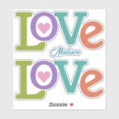 ラブカラフル名前をカスタムする シール (シート)