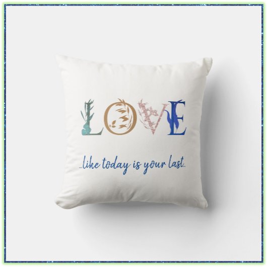 ラブカラフル引用文装飾 クッション