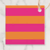 ラブカラーブロックギフトラベルインピンクとオレンジストライプ色 フェイバータグ (裏面)