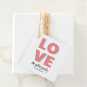 ラブカラーブロックギフトラベルイン紫&オレンジストライプ色 フェイバータグ (インサイチュ)