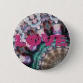 ラブカラーモダンブラックピンクボタン 缶バッジ (正面)