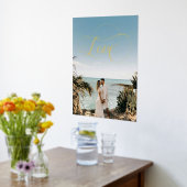 ラブカリグラフィカップル写真箔プリント 箔ポスター (レイダウン (キッチン))