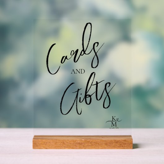 ラブカリグラフィカード&ギフトハートブラックID940 アクリルサイン (ニュートラル)