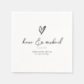 ラブカリグラフィサンキューハートブラックB&W ID940 スタンダードカクテルナプキン (正面)