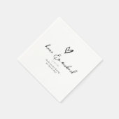 ラブカリグラフィサンキューハートブラックB&W ID940 スタンダードカクテルナプキン (角)