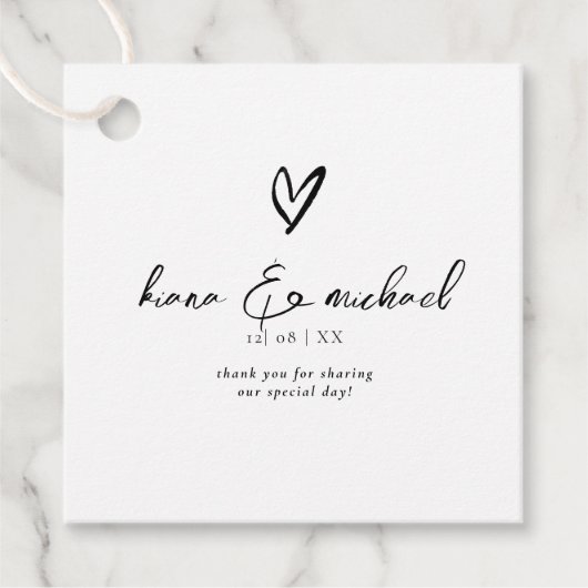 ラブカリグラフィサンキューハートブラックB&W ID940 フェイバータグ (正面)