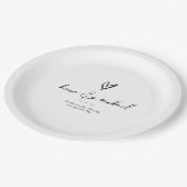 ラブカリグラフィサンキューハートブラックB&W ID940 ペーパープレート (アングル)