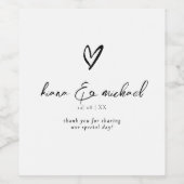 ラブカリグラフィサンキューハートブラックB&W ID940 ワインラベル (シングルラベル)