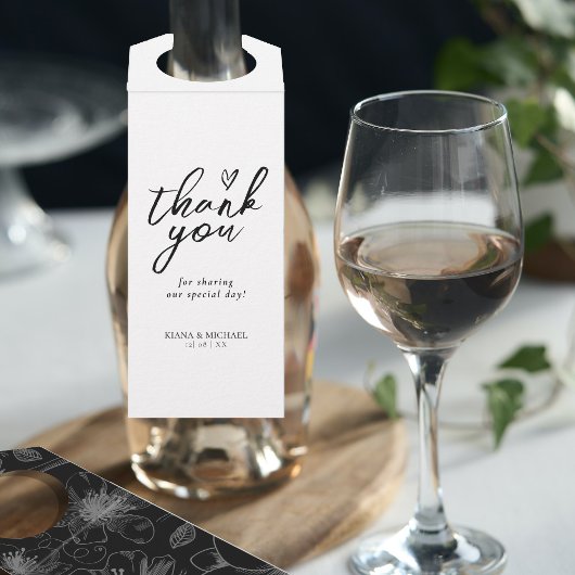 ラブカリグラフィサンキューフローラブラックB&W ID940 ボトルネックタグ