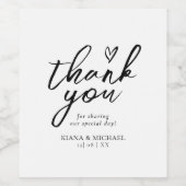 ラブカリグラフィサンキューフローラブラックB&W ID940 ワインラベル (シングルラベル)