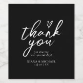 ラブカリグラフィサンキューフローラホワイトB&W ID940 ワインラベル (シングルラベル)