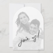 ラブカリグラフィー写真テンプレートB&WアーチID940 招待状 (裏面)