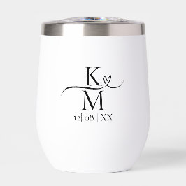 ラブカリフイニシャルハートブラックB&W ID940