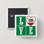 ラブカリフォルニア州旗ハートプライド 缶バッジ (正面&裏面)