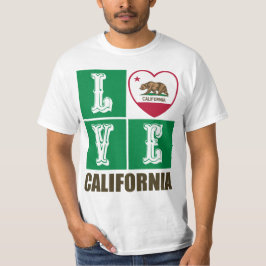 ラブカリフォルニア州旗ハートプライド Tシャツ