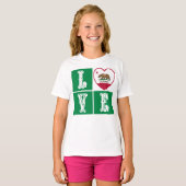 ラブカリフォルニア州旗ハートプライド Tシャツ (正面フル)