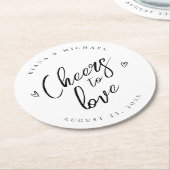 ラブカリフ応援ハートブラックB&W ID940 ラウンドペーパーコースター (アングル)