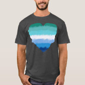 ラブカワイザゲイメンズプライドフラグハートプライドLGBT Tシャツ (正面)