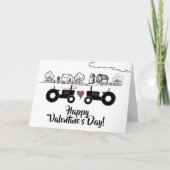 ラブカントリーファームバレンタインデーのトラクター シーズンカード (正面)