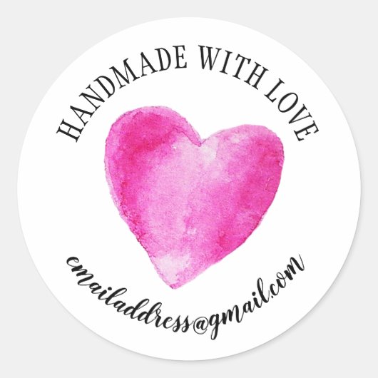 ラブカンパニー名ピンクハート ラウンドシール (正面)