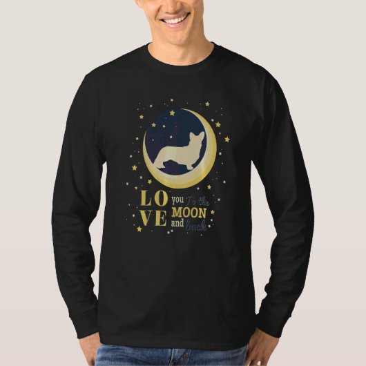 ラブカーディガンウェルシュコーギーズトゥザムーン Tシャツ (正面)