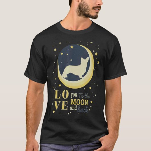 ラブカーディガンウェルシュコーギーズトゥザムーン Tシャツ (正面)