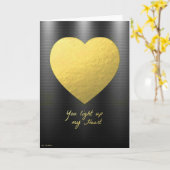 ラブカードボーイフレンドグリーティングカード金ゴールドハートカード カード (黄色い花)